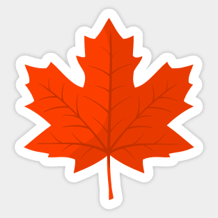 Orange Maple Leaf Sticker